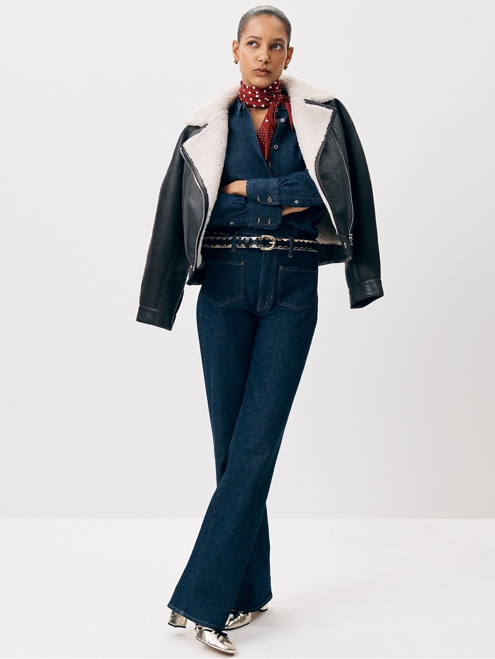 J. Crew Full Length Slim Wide Jean with Patch Pockets in Rinse Wash - Picture 3 of 12